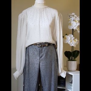 Brand New Gorgeous Retrofete Embellished Ava Blouse in Pearls with tags